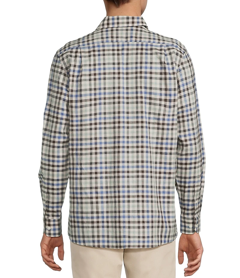 Hart Schaffner Marx Long Sleeve Checkered Heather Woven Shirt