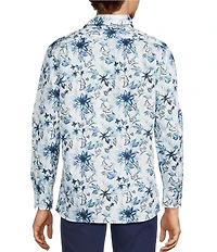 Hart Schaffner Marx Long Sleeve Large Floral Print Coat Front Shirt