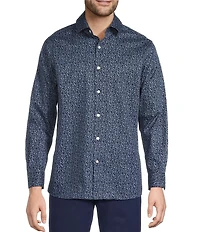 Hart Schaffner Marx Long Sleeve Leaf Print Button Front Shirt