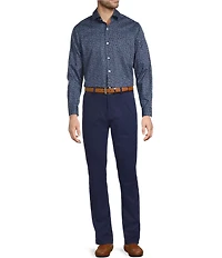 Hart Schaffner Marx Long Sleeve Leaf Print Button Front Shirt