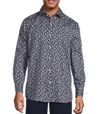 Hart Schaffner Marx Long Sleeve Paisley Floral Print Button Front Shirt