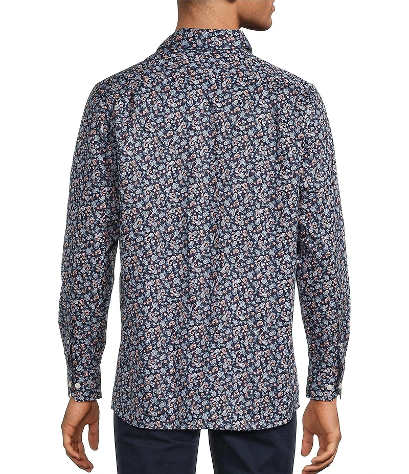 Hart Schaffner Marx Long Sleeve Paisley Floral Print Button Front Shirt