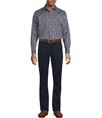 Hart Schaffner Marx Long Sleeve Paisley Floral Print Button Front Shirt