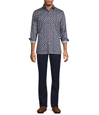 Hart Schaffner Marx Long Sleeve Paisley Floral Print Button Front Shirt