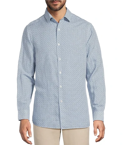 Hart Schaffner Marx Long Sleeve Petal Linen Button Front Shirt
