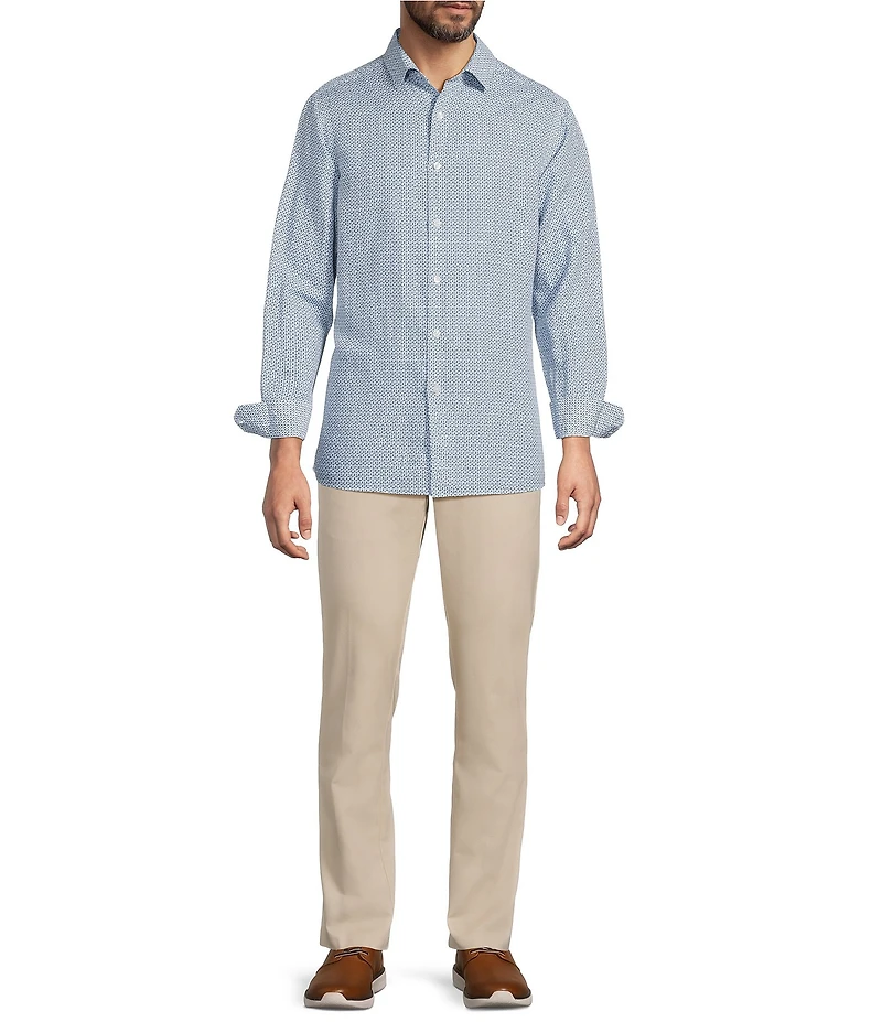 Hart Schaffner Marx Long Sleeve Petal Linen Button Front Shirt