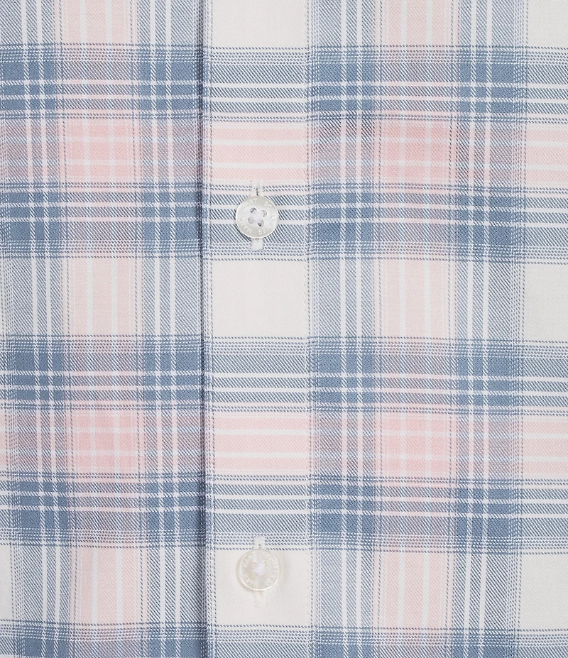 Hart Schaffner Marx Long Sleeve Plaid Print Button Front Shirt