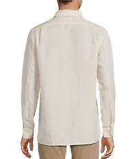 Hart Schaffner Marx Long Sleeve Solid Linen Button Front Shirt