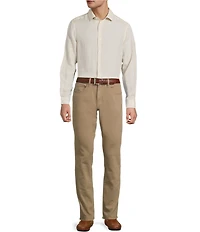 Hart Schaffner Marx Long Sleeve Solid Linen Button Front Shirt