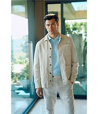 Hart Schaffner Marx Long Sleeve Solid Shirt Jacket