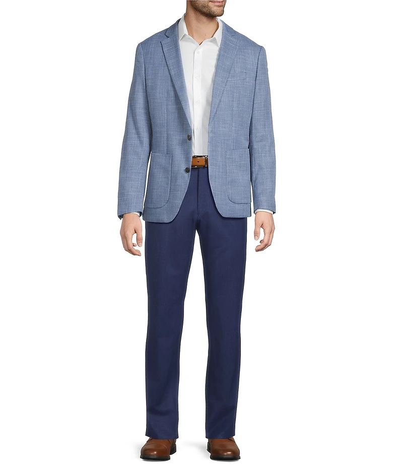 Hart Schaffner Marx Long Sleeve Solid Texture HartFlex Blazer