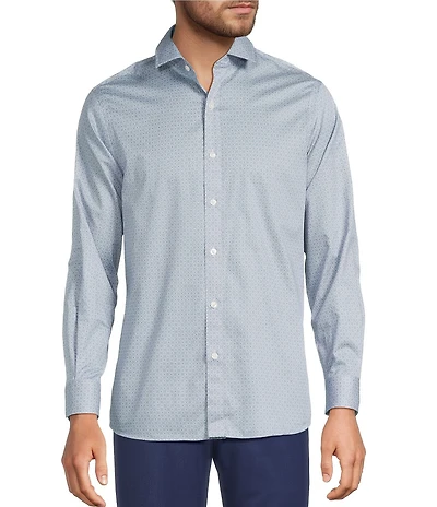 Hart Schaffner Marx Stretch Geometric Tile Print Sport Shirt