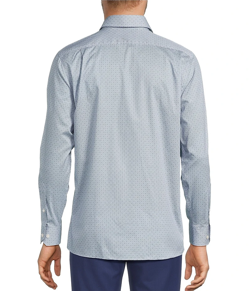 Hart Schaffner Marx Stretch Geometric Tile Print Sport Shirt