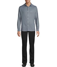 Hart Schaffner Marx Luxury Performance Long Sleeve Diamond Geo Coat Front Sport Shirt
