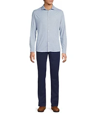 Hart Schaffner Marx Luxury Performance Long Sleeve Floral Coat Front Sport Shirt