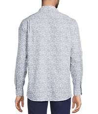 Hart Schaffner Marx Luxury Performance Long Sleeve Floral Paisley Print Coat Front Shirt
