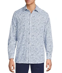 Hart Schaffner Marx Luxury Performance Long Sleeve Large Paisley Print Coat Front Shirt