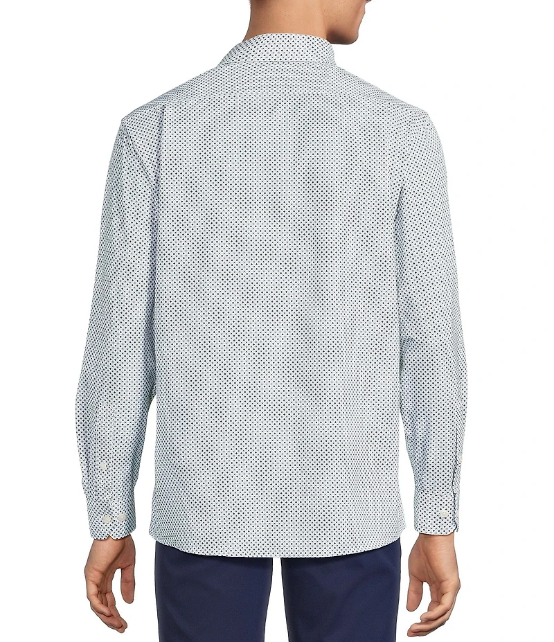 Hart Schaffner Marx Luxury Performance Long Sleeve Micro Floral Print Coat Front Shirt