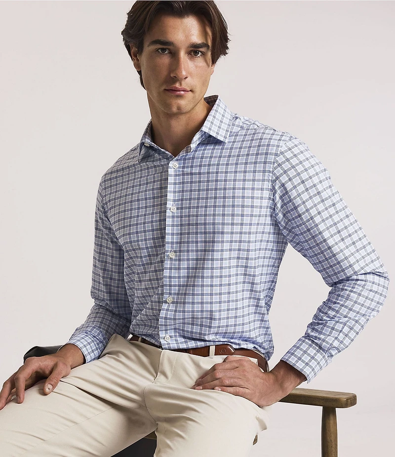 Hart Schaffner Marx Luxury Performance Multi Check Woven Sport Shirt