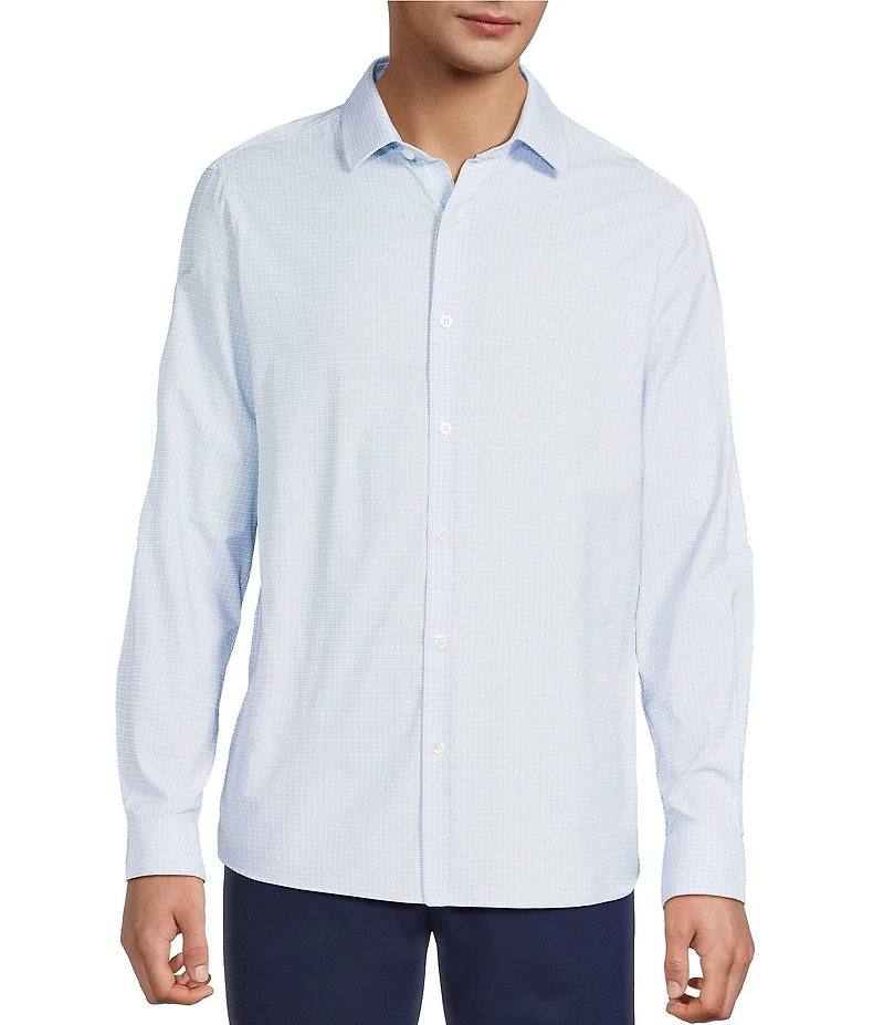 Hart Schaffner Marx Luxury Performance Long Sleeve Small Check Woven Shirt
