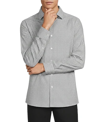 Hart Schaffner Marx Luxury Performance Long Sleeve Small Check Woven Shirt