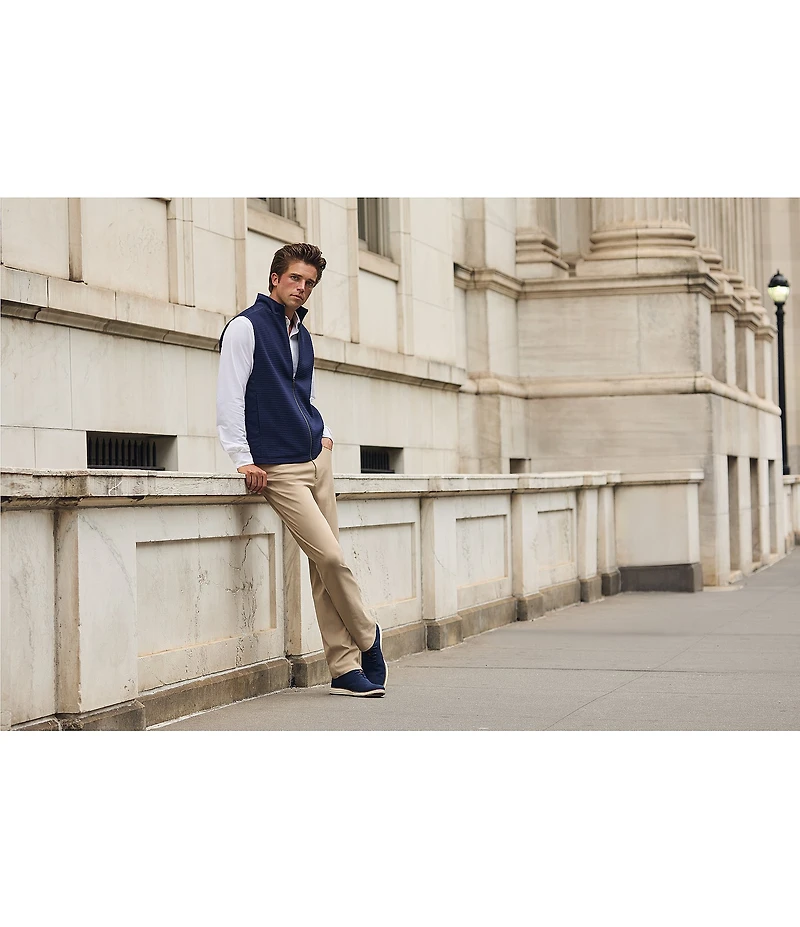 Hart Schaffner Marx Luxury Performance Long Sleeve Textured Coat Front Sport Shirt