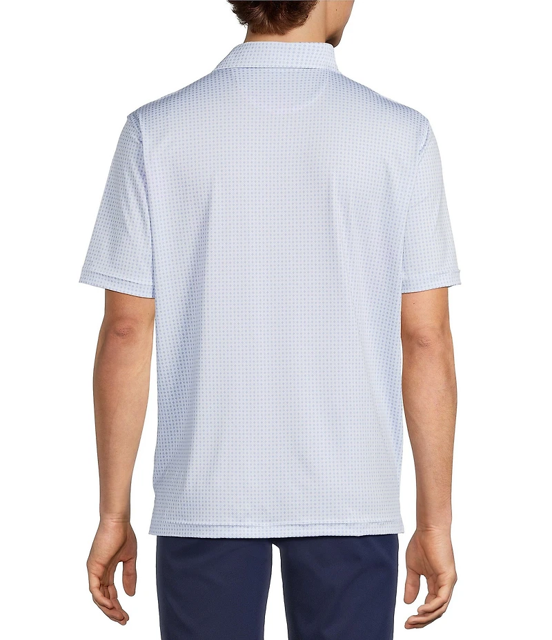 Hart Schaffner Marx Luxury Performance Short Sleeve Cross Floral Print Polo Shirt