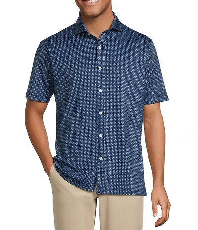 Hart Schaffner Marx Luxury Performance Short Sleeve Cross Floral Print Shirt