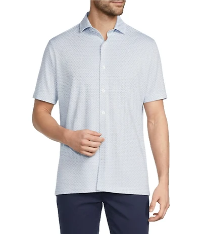 Hart Schaffner Marx Luxury Performance Short Sleeve Diamond Print Shirt