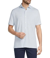 Hart Schaffner Marx Luxury Performance Short Sleeve Diamond Print Shirt