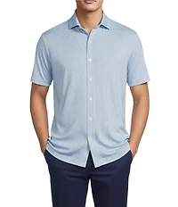 Hart Schaffner Marx Luxury Performance Short Sleeve Geometric Floral Print Shirt