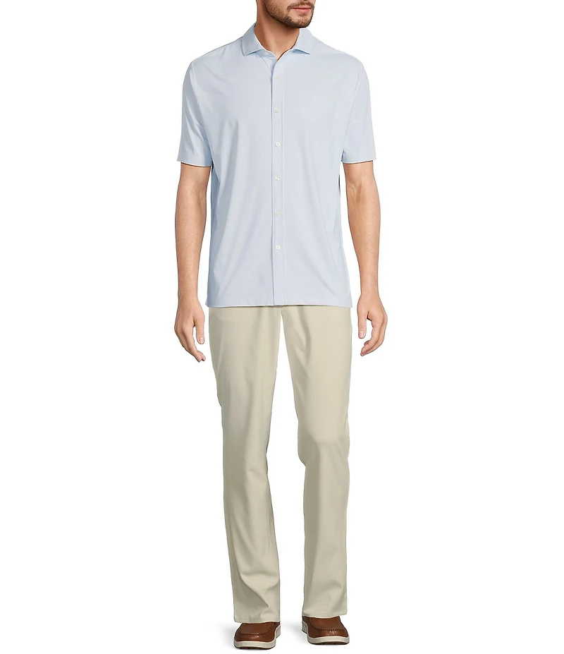 Hart Schaffner Marx Luxury Performance Short Sleeve Houndstooth Coatfront Shirt