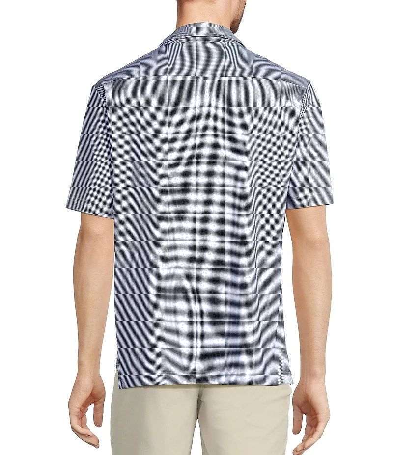 Hart Schaffner Marx Luxury Performance Short Sleeve Houndstooth Coatfront Shirt