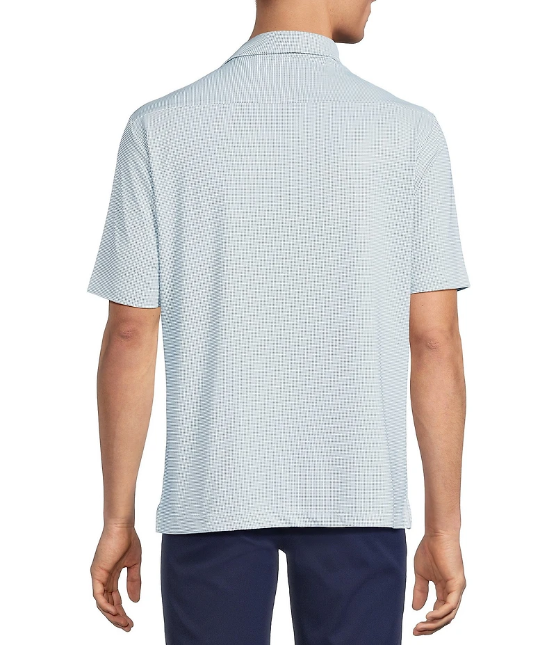 Hart Schaffner Marx Luxury Performance Short Sleeve Houndstooth Print Coat Front Shirt