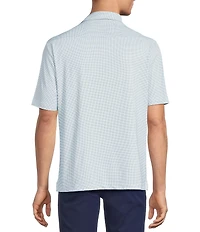 Hart Schaffner Marx Luxury Performance Short Sleeve Houndstooth Print Coat Front Shirt