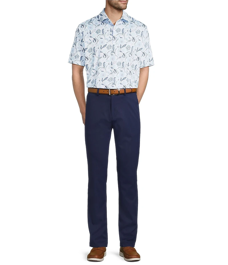 Hart Schaffner Marx Luxury Performance Short Sleeve Large Floral Polo Shirt