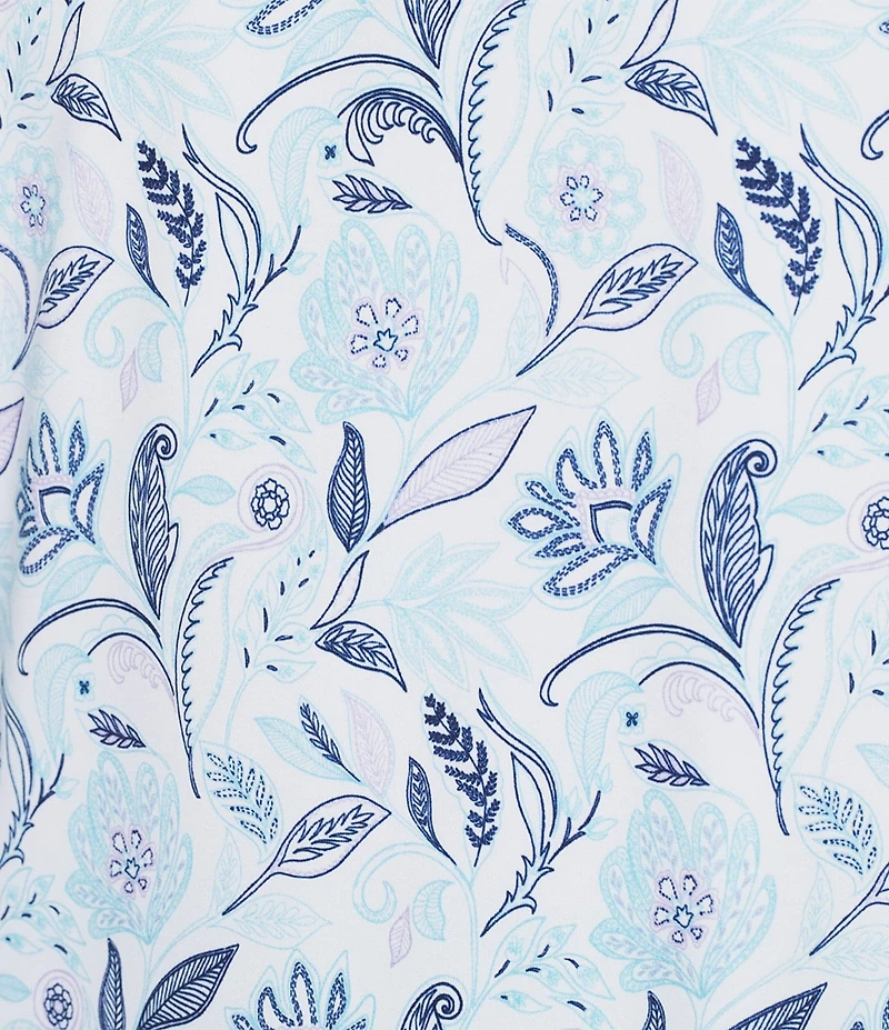 Hart Schaffner Marx Luxury Performance Short Sleeve Large Floral Polo Shirt