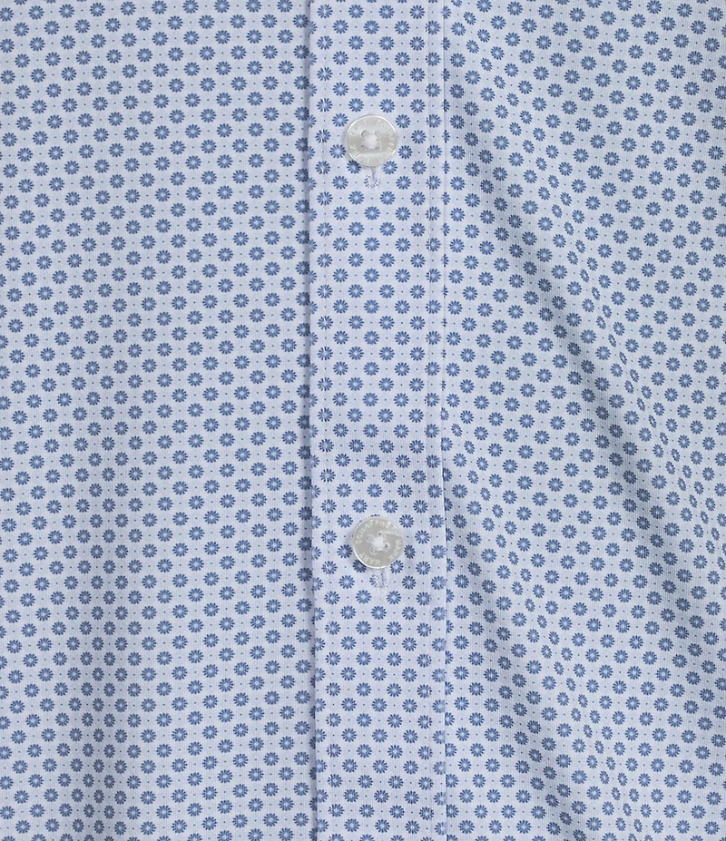 Hart Schaffner Marx Luxury Performance Short Sleeve Micro Floral Coatfront Shirt
