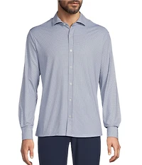 Hart Schaffner Marx Luxury Performance Short Sleeve Petal Geo Button Front Shirt