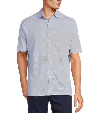 Hart Schaffner Marx Luxury Performance Short Sleeve Scale Print Coatfront Shirt