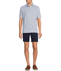 Hart Schaffner Marx Luxury Performance Short Sleeve Scale Print Coatfront Shirt