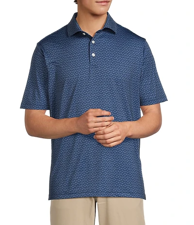 Hart Schaffner Marx Luxury Performance Short Sleeve Sketch Floral Polo Shirt