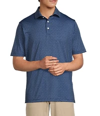 Hart Schaffner Marx Luxury Performance Short Sleeve Sketch Floral Polo Shirt