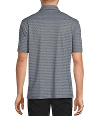 Hart Schaffner Marx Luxury Performance Short Sleeve Textured Geo Print Polo