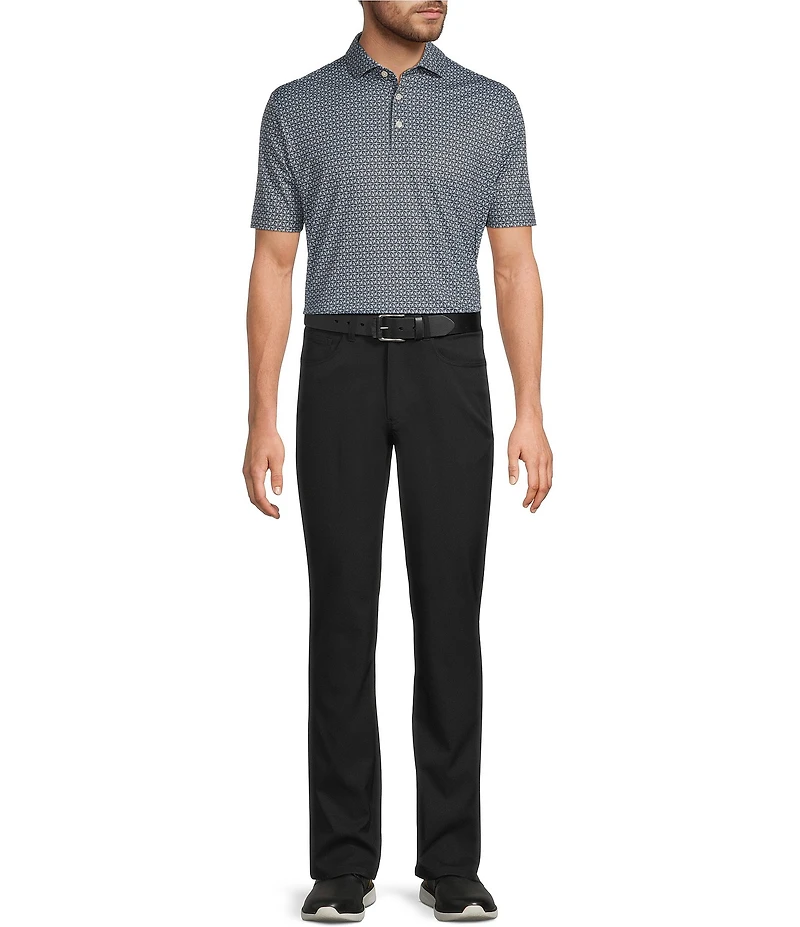 Hart Schaffner Marx Luxury Performance Short Sleeve Textured Geo Print Polo