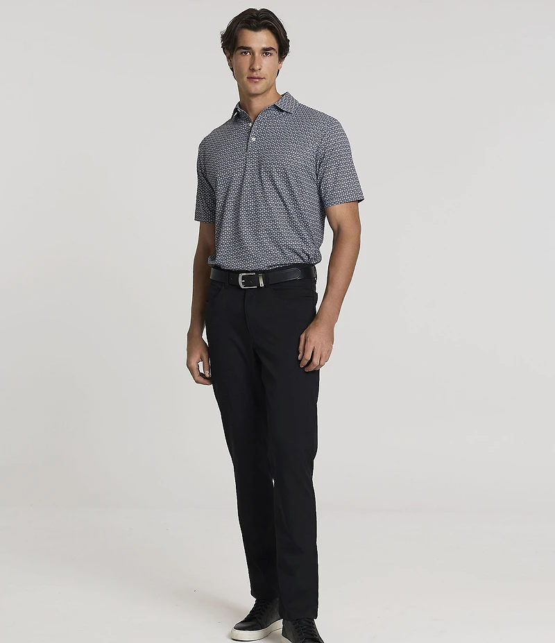 Hart Schaffner Marx Luxury Performance Short Sleeve Textured Geo Print Polo