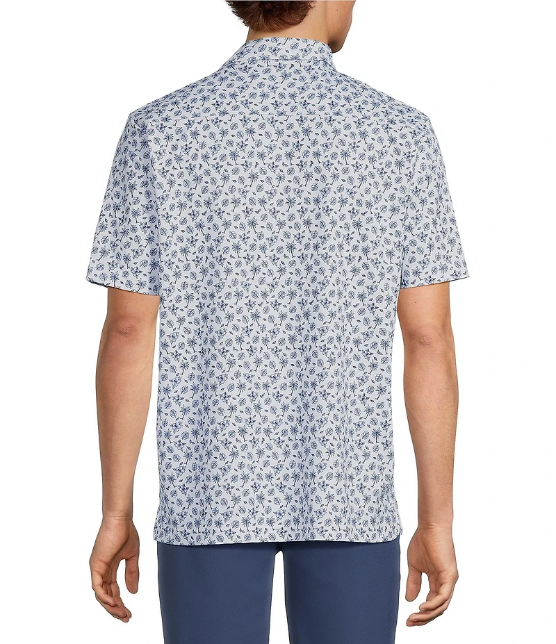 Hart Schaffner Marx Luxury Performance Short Sleeve Textured Tropical Print Polo