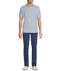Hart Schaffner Marx Luxury Performance Short Sleeve Textured Tropical Print Polo