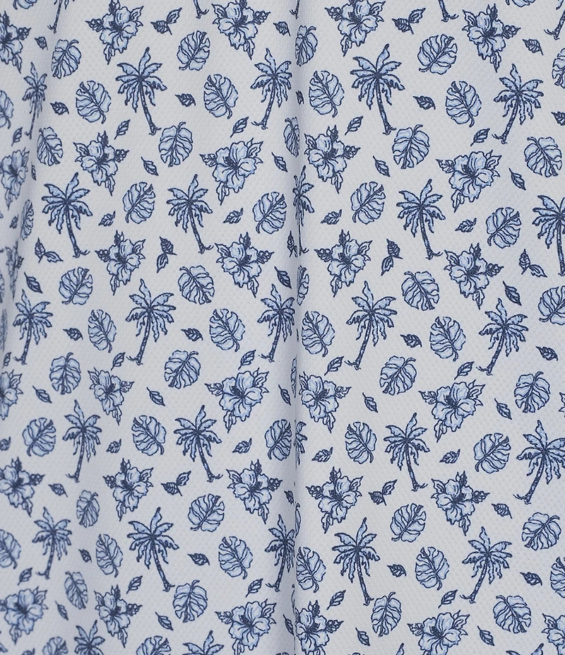 Hart Schaffner Marx Luxury Performance Short Sleeve Textured Tropical Print Polo