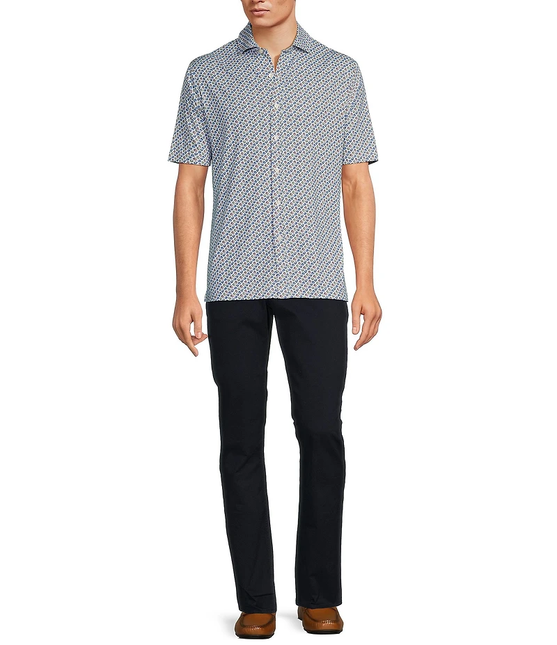 Hart Schaffner Marx Luxury Performance Short Sleeve Turtle Print Sportshirt